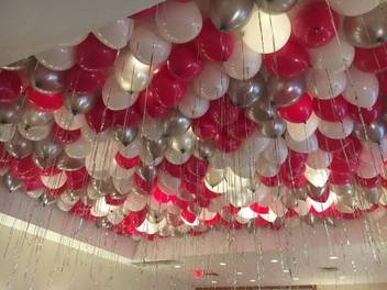 Bashnsplash Solid Red White Silver Balloons Birthday Party