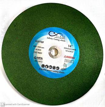 Infinite 14 Inch Green Cut Off Wheel Pack Of 5 Cutters 4400 Rpm 80 M S