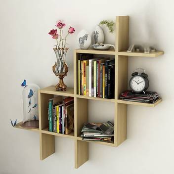Lamour Art Wall Mounted Wall Shelf Living Room Clapboard Child