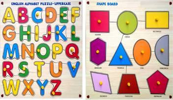 Jeffy Premium Wooden Classic Shapes Educational Puzzle Toy And Capital Letters Abcd English Alphabets Wooden Puzzle Board For Kids With Knobs Price In India Buy Jeffy Premium Wooden Classic Shapes Educational