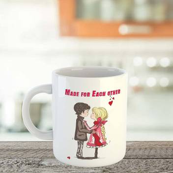 Artscoop Made For Each Other Love Quotes Printed Coffee Tea Cup Gift For Girlfriend Boyfriend Husband Wife Ceramic Bone China Coffee Mug Price In India Buy Artscoop Made For Each Other Love Quotes Printed