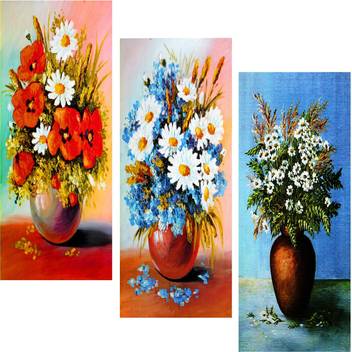Indianara Set Of 3 Flower Art Painting 2615 Digital Reprint 15 Inch X 6 Inch Painting Price In India Buy Indianara Set Of 3 Flower Art Painting 2615 Digital Reprint 15