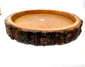 Goods Collection Handicraft Round Sheesham Pakka Wood Handmade Handcrafted Wooden Serving Tray 32 X 32 X 4 Cm Multipurpose Wooden Tray Serving Trays Home Decor Gift Items Handcrafted Tray Tray Tray Price In India,Small Space Simple Decoration For Ganpati At Home Images
