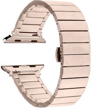 Hock Link Bracelet Solid Stainless Steel Strap For I Watch 42mm 44mm Steel Wrist Band Strap For Apple Watch Series 5 4 3 2 1 Rose Gold Watch Not Included Only Strap Smart Watch Strap Price