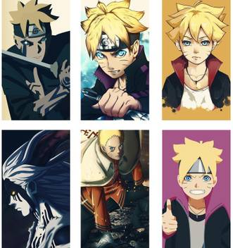 Combo Of 6 Anime Wall Poster Boruto Anime Poster Paper Print