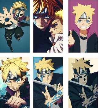 Combo Of 6 Anime Wall Poster Boruto Anime Poster Paper Print