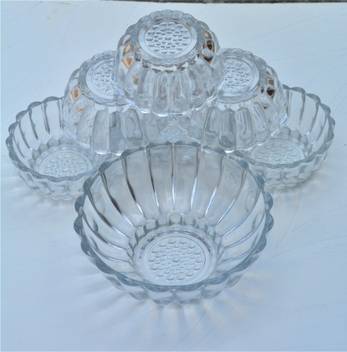 Firozabadhub Glass Desert Crystal Pudding Set Serving Bowls Large Mixing Soup Salad - Glass Soup Bowls Firozabadhub Glass Desert Crystal Pudding Set Serving Bowls Large Mixing Soup Salad - Glass Soup Bowls
