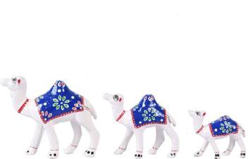 Dream One India Handmade Camel Showpiece Set Of 3 For Home Decor