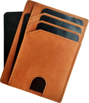 brown leather card case