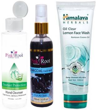 Pink Root Aloe Vera Cleanser 200ml Charcoal Face Wash 100ml With Himalaya Oil Clear Lemon Face Wash Price In India Buy Pink Root Aloe Vera Cleanser 200ml Charcoal Face Wash 100ml