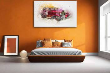 Rajo Canvas Painting Uv Textured Beautiful Old Car Home Decor For Living Room Bedroom Office Decoration Canvas 18 Inch X 24 Inch Painting Price In India Buy Rajo Canvas Painting Uv
