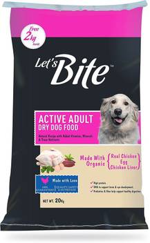 Let S Bite Active Adult Dog Food 20kg 2kg Extra Free Inside Chicken 20 Kg Dry Adult Dog Food Price In India Buy Let S Bite Active Adult Dog Food 20kg 2kg Extra