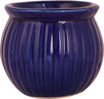Justoriginals Justoriginals Lehsun Design Flower Pot Color Navy