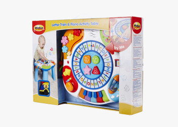 letter train & piano activity table