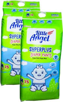 Little Angel Super Plus Baby Diaper Combo Of 2 M 75 Pkt M Buy 150 Little Angel Pant Diapers For Babies Weighing 11 Kg Flipkart Com