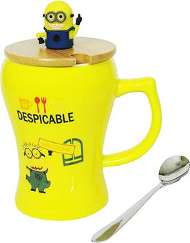 Bonzeal Minion With Lid Spoon 3d Teacup Set Birthday Gift For Kids