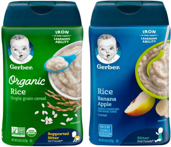 gerber rice and banana cereal
