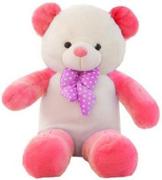 purple and white teddy bear