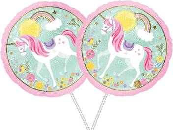 Party Propz Printed Set Of 2 Pieces Unicorn Round Foil Balloon