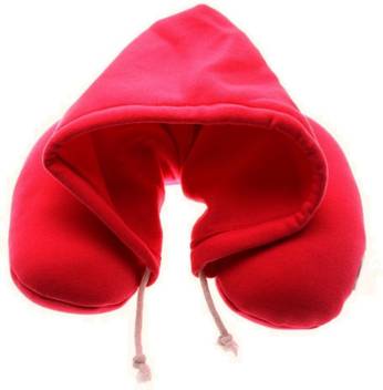 Cheshta Velvet Hoodie Neck Pillow For Travel Neck Pillow Eye Shade Red Price In India Flipkart Com