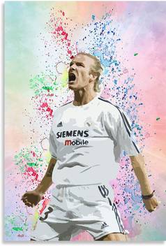 David Beckham Real Madrid Inspirational Design Awesome Motivational Quirky Painting Art Wall Poster Posters Frame Not Included 12 Inch X 18 Inch Rolled Fine Art Print Personalities Posters In India