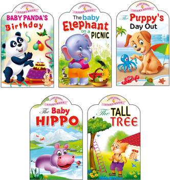 Sawan Present Set Of 5 Story Books Baby Animals Series Baby Panda Baby Elephant Puppys Day Out Baby Hippo Tall Tree Buy Sawan Present Set Of 5 Story Books
