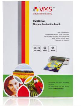 Vms Deluxe Thermal A4 Lamination Pouch 225x310mm 125 Micron For Document And Certificate Laminating Sheet Price In India Buy Vms Deluxe Thermal A4 Lamination Pouch 225x310mm 125 Micron For Document And