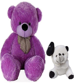 purple and white teddy bear