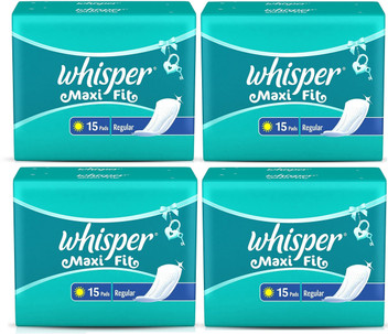whisper maxi fit regular 15 pads