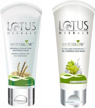 Lotus Herbals Whiteglow Oatmeal Yogurt Skin Whitening Scrub 100g White Glow Active Skin Whitening And Oil Control Facewash 100g Price In India Buy Lotus Herbals Whiteglow Oatmeal Yogurt This facewash from lotus herbals claim to remove excess oil, helps control pimple and acne. online shopping