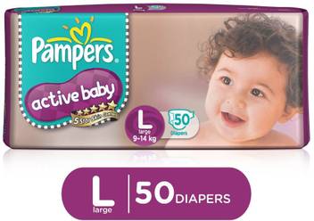 Pampers Active Baby Diapers Large L Buy 50 Pampers Cotton Inner Cover Pant Diapers For Babies Weighing 14 Kg Flipkart Com