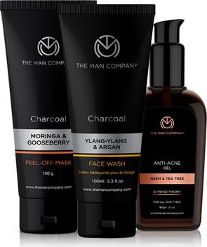 The Man Company Super Cleansing Combo Charcoal Peel Off Mask Charcoal Face Fash Defence Theory Anti Acne Gel Set Of 3 Price In India Buy The Man Company Super Cleansing Combo