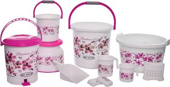 new kaptan jumbo bathroom set 25 l plastic bucket