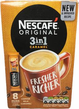 Nescafe Original 3 In 1 Caramel 8 Mugs Instant Coffee Price In India Buy Nescafe Original 3 In 1 Caramel 8 Mugs Instant Coffee Online At Flipkart Com