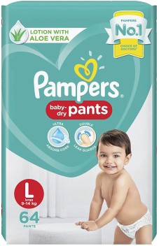 Pampers Diaper Pants, Large, 64 Count 
