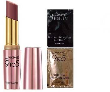 Lakme 9 To 5 Primer Plus Matte Lip Color Shade Pink Party With Complimentary Trial Sachets For Face Care Price In India Buy Lakme 9 To 5 Primer Plus Matte Lip Five thousand years ago, sumerians were the first to invent lipsticks. flipkart