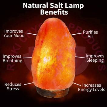 Reiki Crystal Products Himalayan Rock Salt Lamp Hand Carved Natural Shaped 7 Inch Height 2 3