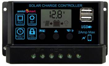 Amicismart Solar Charger Controller 20a Intelligent Battery Regulator For Solar Panel Lcd Display With Usb Port 12v 24v Pwm Solar Charge Controller Price In India Buy Amicismart Solar Charger Controller 20a Intelligent