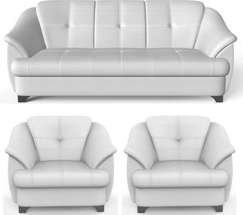 Rajgarhwala Furnitures Gayana Leatherette 3 + 1 + 1 White Sofa Set Price In India - Buy Rajgarhwala Furnitures Gayana Leatherette 3 + 1 + 1 White Sofa Set Online At Flipkart.com