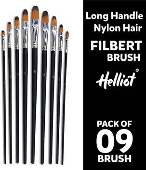 Flipkart Com Helliot Bomeijia 9 Pcs Filbert Brushes Artist Round Paint Brushes Set Paint Brushes Round Pointed Tip Nylon Hair Artist Acrylic Brush Watercolour Oil Painting For Watercolours Acrylics Inks Gouache