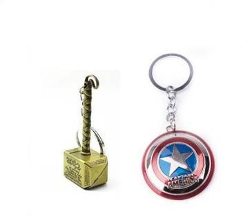 Shop Shoppee Thor Hammer Captain America Shield Shaped Metal Key Chain Price In India Buy Shop Shoppee Thor Hammer Captain America Shield Shaped Metal Key Chain Online