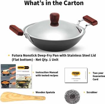 Hawkins Futura Hard Anodized Deep Fry Pan 2 5 L 260 Mm Kadhai 26 Cm With Lid Price In India Buy Hawkins Futura Hard Anodized Deep Fry Pan 2 5 L 260 Mm Kadhai 26