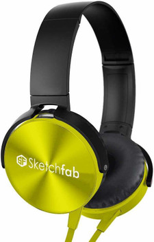 sketchfab extra bass headphones over the ear headset with deep bass