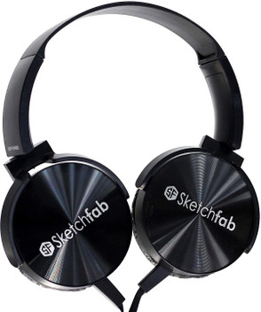 sketchfab extra bass headphones over the ear headset with deep bass