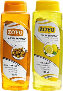 Zoyo Pack Of 2 Aritha And Lemon Anti Dandruff And Anti Hairfall Shampoo 400 Ml Each Paraben Free For Price In India Buy Zoyo Pack Of 2 Aritha And Lemon Anti