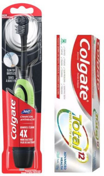 colgate 360 advanced charcoal battery powered toothbrush