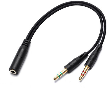 headphone splitter for computer 3.5 mm female to 2 dual 3.5 mm male