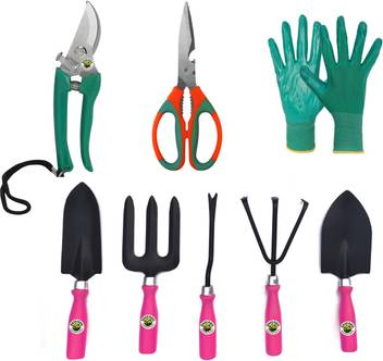 Daffodil Pink Garden Tools Set Of 8 With Pruner Garden Scissor And Gloves Garden Tool Kit Price In India Buy Daffodil Pink Garden Tools Set Of 8 With Pruner Garden Scissor