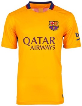orange and yellow barcelona jersey