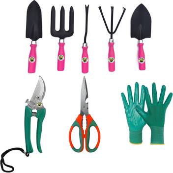 Daffodil Pink Garden Tools Set Of 8 With Pruner Scissor And Gardening Gloves Garden Tool Kit Price In India Buy Daffodil Pink Garden Tools Set Of 8 With Pruner Scissor And